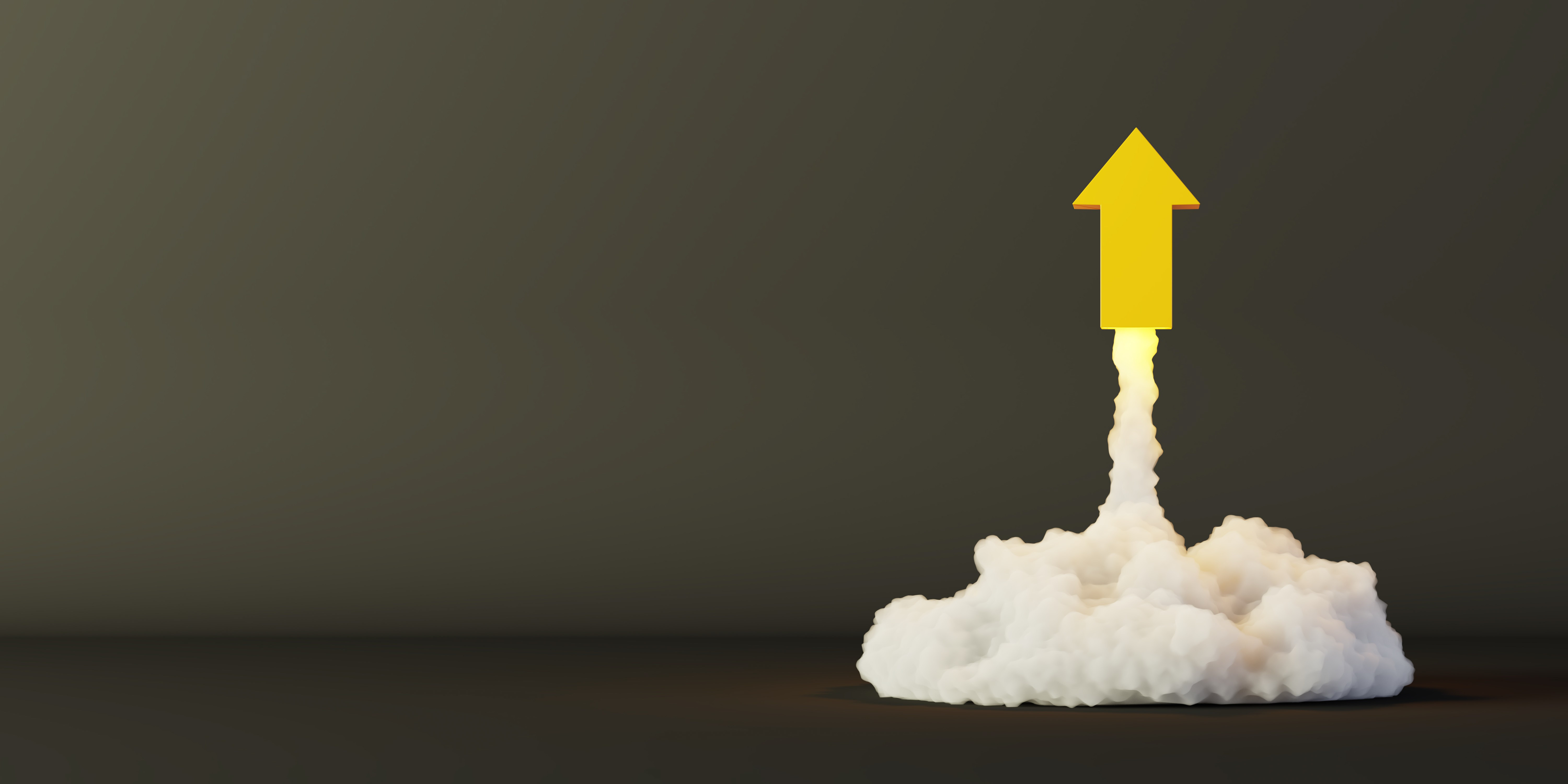 Rocket arrow shooting upwards