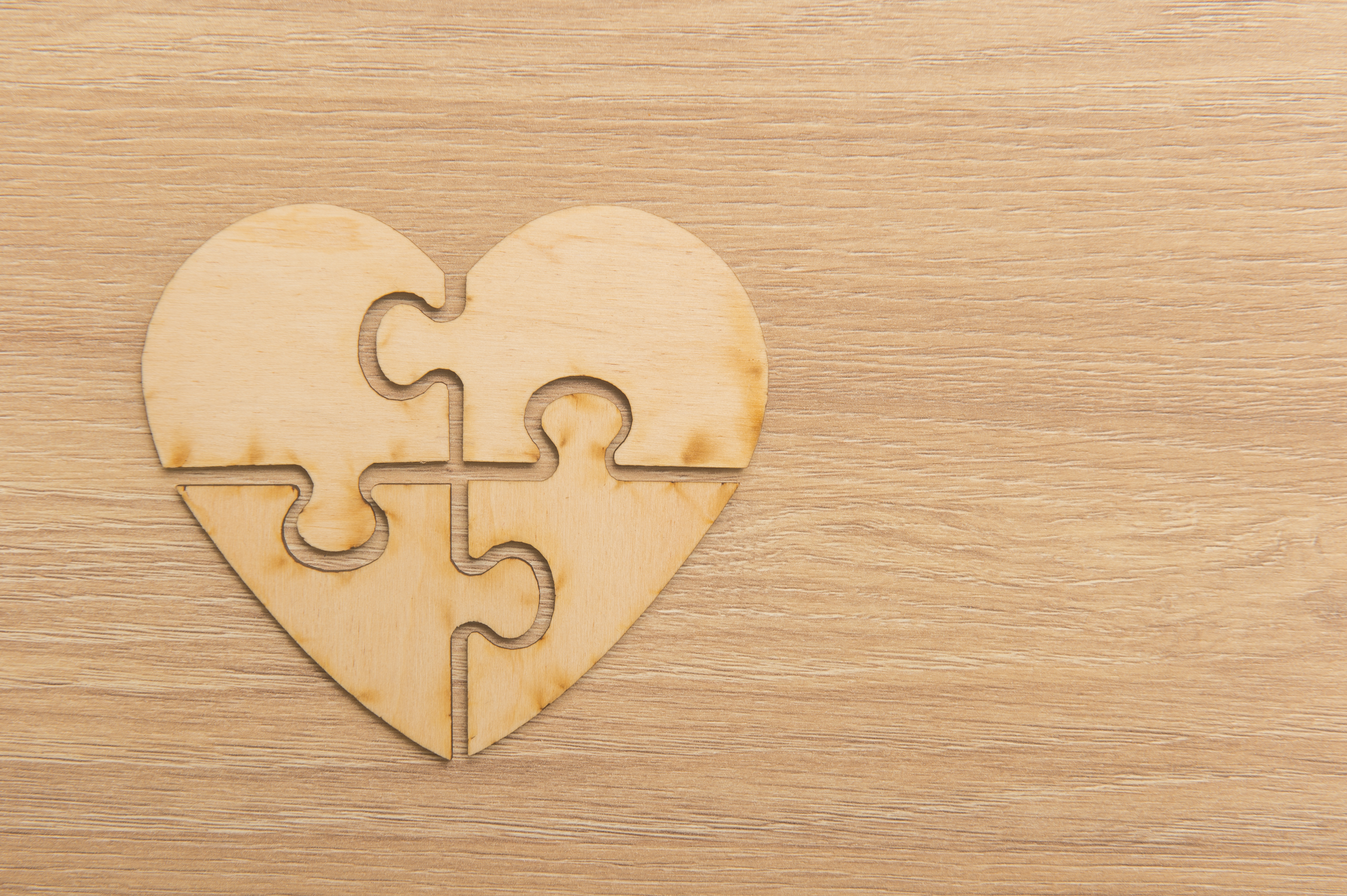 Heart-shaped jigsaw puzzle