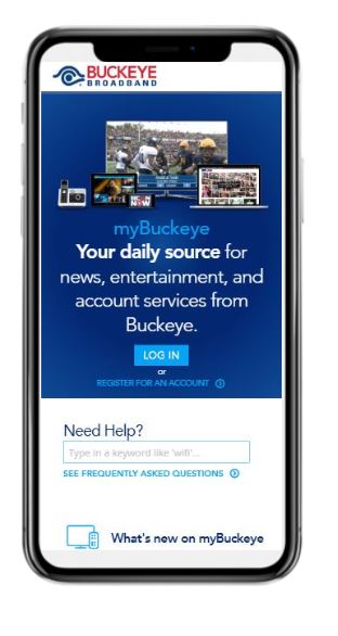 Buckeye Broadband website on mobile