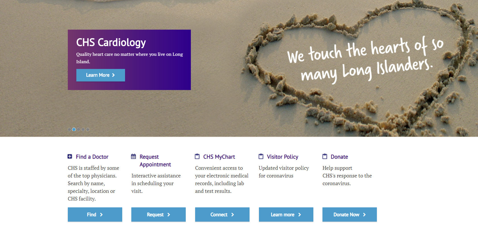 CHSLI homepage on website