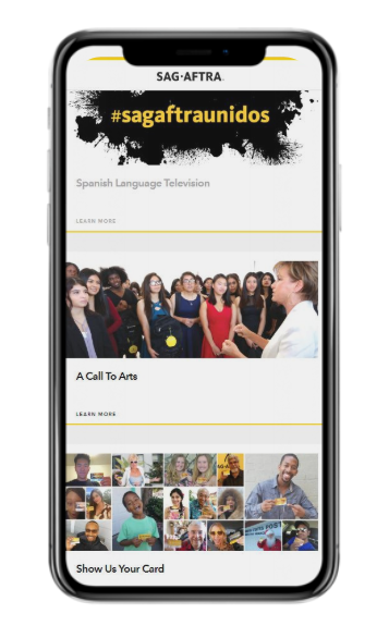 SAG-AFRA website on mobile