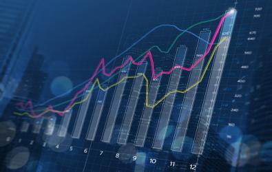 digital chart showing business growth