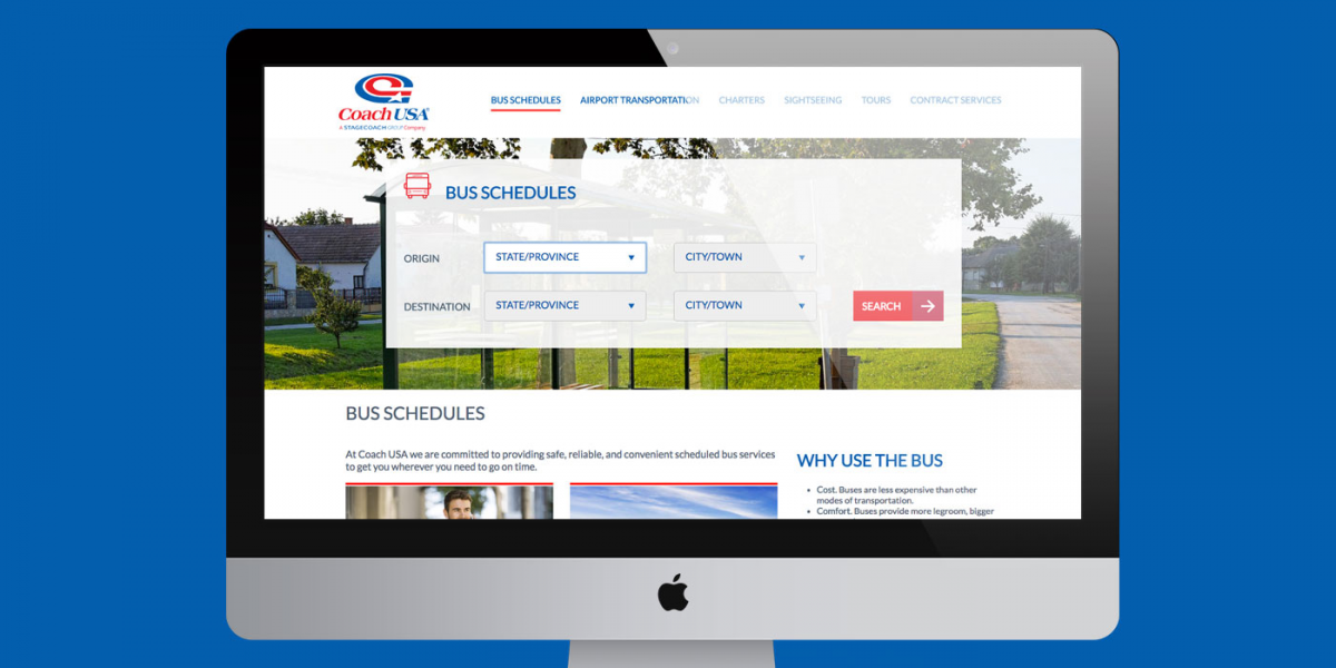 Coach website on laptop