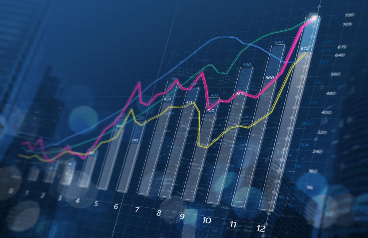 digital chart showing business growth