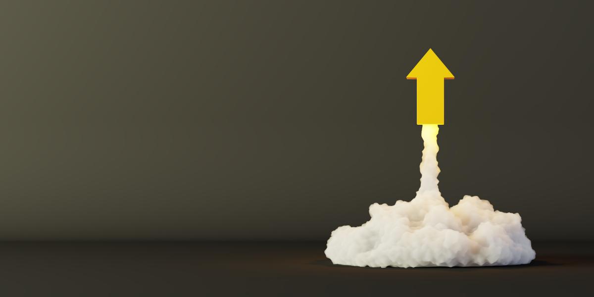 Rocket arrow shooting upwards