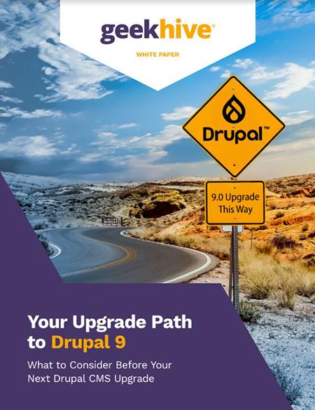 path down road with sign showing Drupal