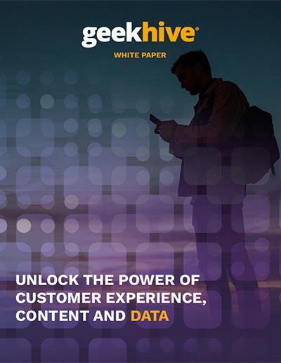 Man checking phone in silhouette - GeekHive White Paper - Unlock The Power Of Customer Experience, Content and Data.